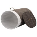 vidaXL Skittentøyskurv bambus oval mørkebrun