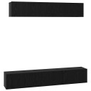  TV benksett 5 pcs Svart eik 100 x 30 x 30 cm Konstruert tre
