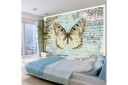 Tapet Postcard With Butterfly 100x70 - Artgeist sp. z o. o.