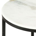 vidaXL Salongbord hvit og svart Ø50 cm ekte solid marmor