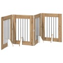 Vidaxl Foldbar Hundegitter Med Stativer 4 Stk. Artisan Eik 241 cm