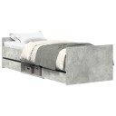 vidaXL Sengeramme med hode- og fotgavl betonggrå 90x190 cm 8721012157699