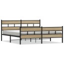  Sengeramme i metall uten madrass sonoma eik 183x213 cm 8721158367563