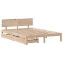  Sengeramme med skuffer 135x190 cm heltre furu
