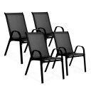 Sett med 4 hagestoler for terrasse eller balkong Sort MultiGarden