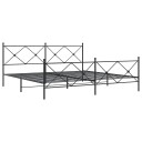  Sengeramme i metall med hode- og fotgavl svart 193x203 cm 8721012374102