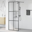 vidaXL Dusjvegg med klart ESG-glass 80x195 cm SVART