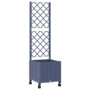 vidaXL Hageplanter med espalier og hjul Blågrå 40 x 40 x 146 cm PP
