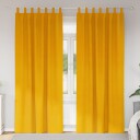  Gardiner med gardiner 2 pcs sennepsgul 140 x 260 cm Fløyel
