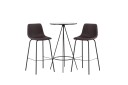 Venture Home Bistro Spisegruppe 60 cm Rund med 2 Alexi Stoler   Sort