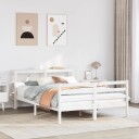  Sengeramme med hodegavl hvit 140x200 cm heltre furu 3305944