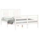 vidaXL Sengeramme med hodegavl hvit 4FT small double heltre