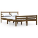 vidaXL Sengeramme honningbrun heltre 120x190 cm grå 4FT Small Double