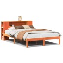  Seng med bokhylle uten madrass voksbrun 140x190 cm heltre furu 8721158603395