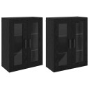  Vegghengte skap Veggmontert 2 pcs Svart eik 69.5 x 34 x 90 cm