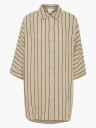 Ichi Foxa Striped Beach Shirt Beige S