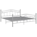 vidaXL Sengeramme grå metall 200x200 cm