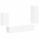  TV benksett Veggmontert 4 pcs Hvit Konstruert tre