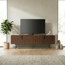 Truvia TV benk 200x55x35 cm   Valnøtt og svart
