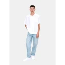 A.P.C. Jude Cotton/Linen Short Sleeve Shirt White