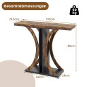 Industrielt konsollbord med geometrisk metallramme brun