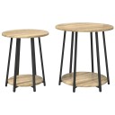  Sidebord 2 stk Sonoma Eik Ingeniørtre og Metall