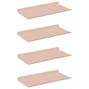vidaXL Flytende hylle Veggmontert 4 pcs Rosa 40 x 18 x 2,5 cm Stål
