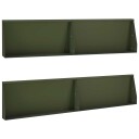 vidaXL Støttemur 4 stk. 100 x 12 x 40 cm Stål Olivengrønn