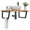  Servanthylle veggmontert stål og heltre akasie