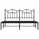 vidaXL Sengeramme i metall med sengegavl svart 180x200 cm
