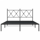  Sengeramme i metall med hodegavl svart 135x190 cm 8721012373853