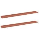  Vegghylle med hylle 2 pcs Rød 100 x 9 x 3 cm Konstruert tre