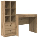  Skrivebord med lagring 2 pcs artisan eik 90 x 50 x 76 cm