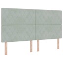  Box Spring Seng med Madrass & LED Lys Lysegrå 180x200 cm Fløyel