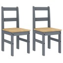 Spisestoler 2 stk Panama grå 40x46x90 cm heltre furu