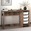 Branik Skrivebord 120x73x45 cm - White og Antique Walnut