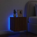  Vegghengt TV-benk med LED brun eik 40,5x35x40 cm 837258