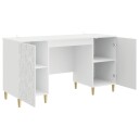 vidaXL Skrivebord Høgglans hvit Konstruert tre 142,5 x 50 x 75 cm