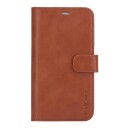 RadiCover Exclusive 2-in-1 iPhone 12 / 12 Pro - Flipdeksel i Ekte Skinn med Lommebok - 86% Strålevern - Brun