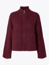 Selected Femme Sia Ras Long Sleeve Knit Zipper Cardigan Burgunder XS