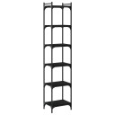  Bokhylle 6 etasjer svart 40x30x188 cm konstruert tre 8721012194243