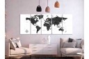 Bilde Black And White Map 5 Parts Narrow 200x80 Artgeist sp. z o. o.