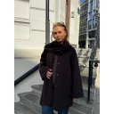 Clermonte Sandy Wool Coat With Scarf Brown