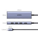 UGREEN Usb C Multifunction Adapter USB hub 3 porter Slv 20956A UG