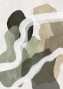Abstract Green Forms Poster Plakat / 21x30cm