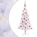  Kunstig juletre med 150 LED med stativ Hvit 150 cm PVC og Stål