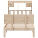  Seng med bokhylle uten madrass 90x200 cm heltre furu 8721158614735