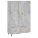 vidaXL Highboard betonggrå 69,5x31x115 cm konstruert tre