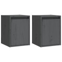 vidaXL Veggskap 2 stk gr? 30x30x40 cm heltre furu