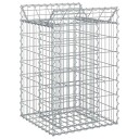 vidaXL Gabion hevet seng 50 x 50 x 80 cm Galvanisert stål Sølv